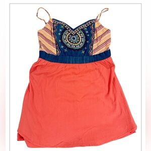 2/$30 Flying Tomato Ladies M Colorful boho Mini Summer Dress  Embroidered Bodice